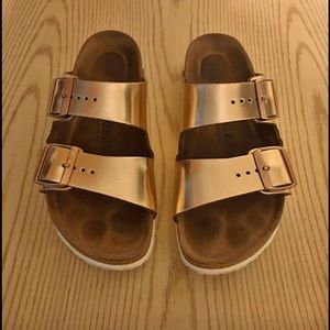 Rose gold Birkenstocks